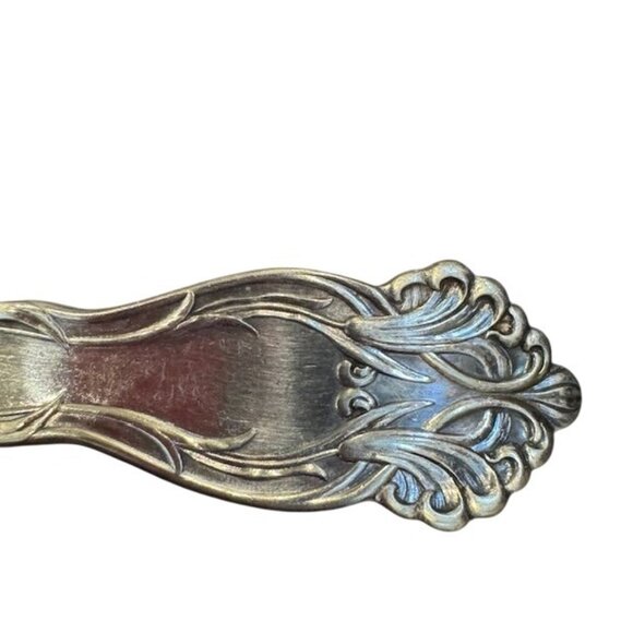 Reed & Barton Silver-Plated Floral Design Serving Fork Antique Vintage - Picture 5 of 8